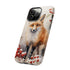 Christmas Fox in a Wreath of Red Berries - Impact Resistant Phone Case